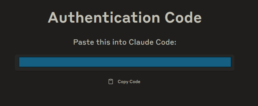 AuthenticationCodeが発行された画面キャプチャ
